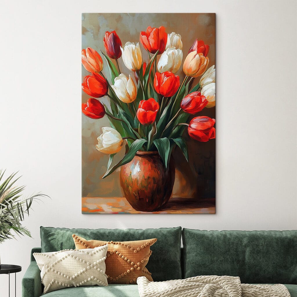Painting of flowers in a vase