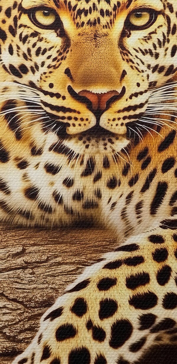 Leopard ležící na větvi stromu Leopard ležící na větvi stromu