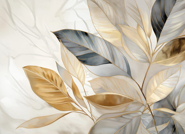 Wall murals Elegant leaves on a soft background Wall murals Elegant leaves on a soft background