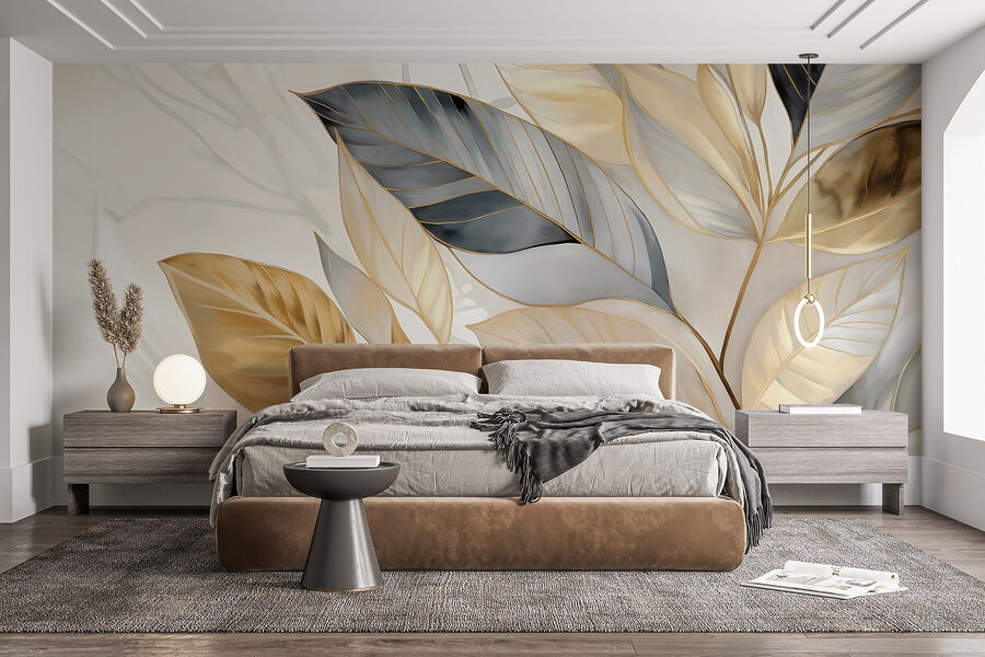 Wall murals Elegant leaves on a soft background Wall murals Elegant leaves on a soft background