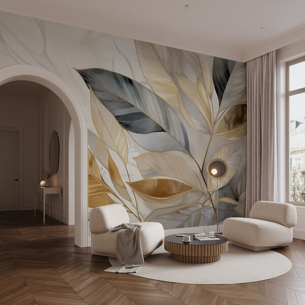 Wall murals Elegant leaves on a soft background Wall murals Elegant leaves on a soft background