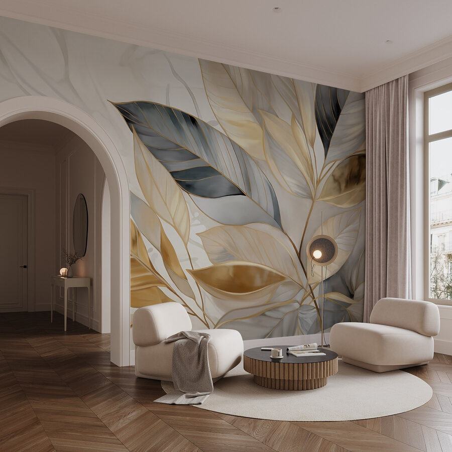 Wall murals Elegant leaves on a soft background Wall murals Elegant leaves on a soft background