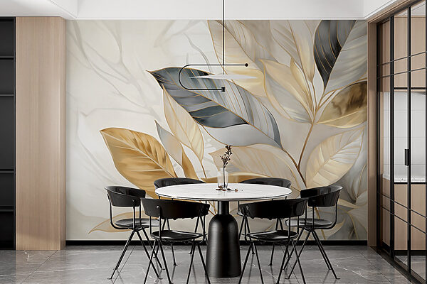 Wall murals Elegant leaves on a soft background Wall murals Elegant leaves on a soft background