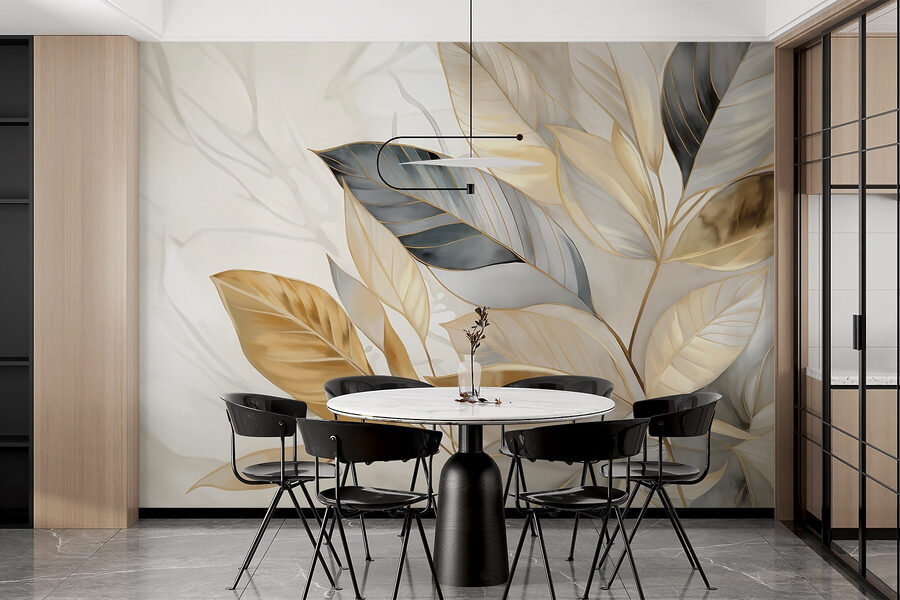 Wall murals Elegant leaves on a soft background Wall murals Elegant leaves on a soft background