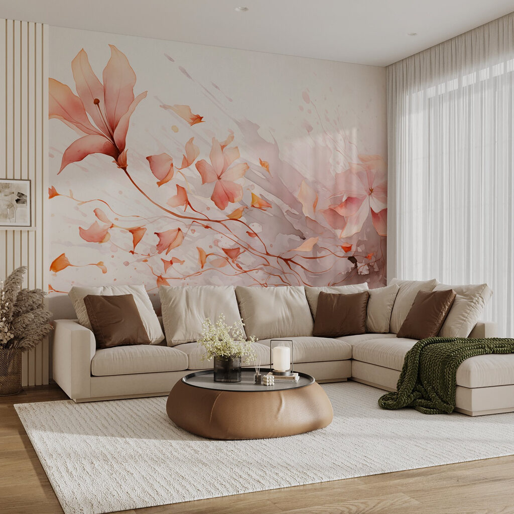 Painting of flowers and leaves