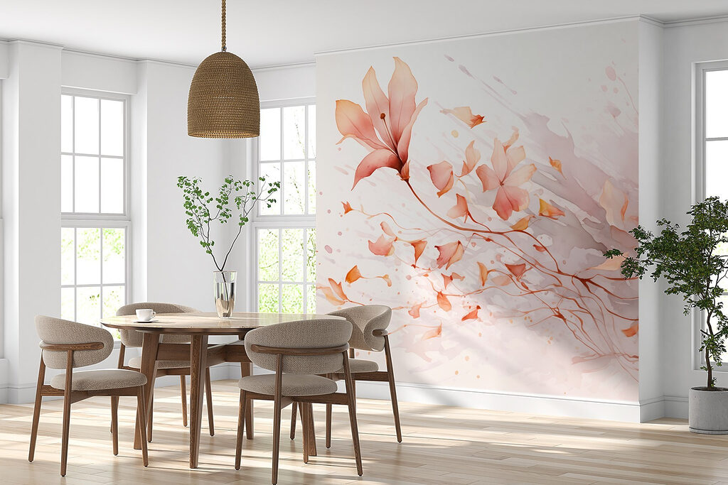 Painting of flowers and leaves