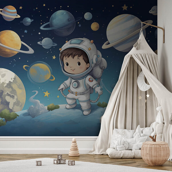 Cartoon of a boy in a space suit Cartoon of a boy in a space suit