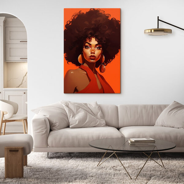 Žena s velkými afro vlasy a náušnicemi Žena s velkými afro vlasy a náušnicemi