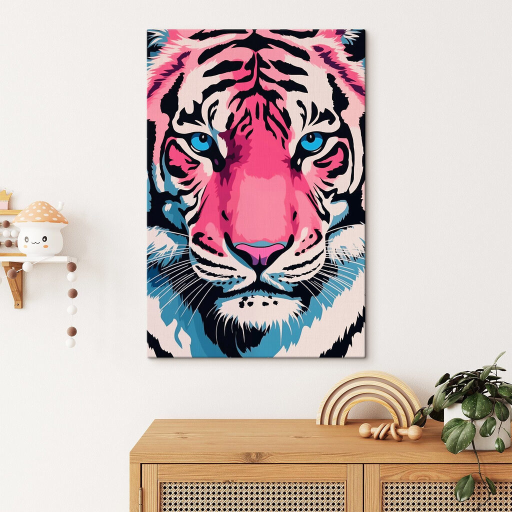 Bold tiger with striking blue eyes