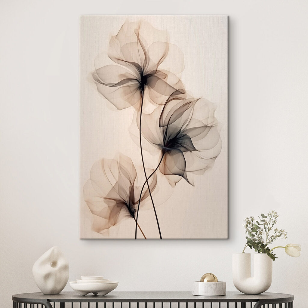 Delicate flow of translucent flowers