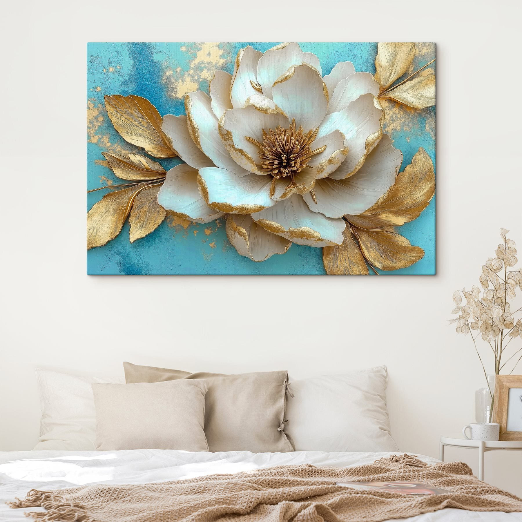 Delicate petals on vibrant background