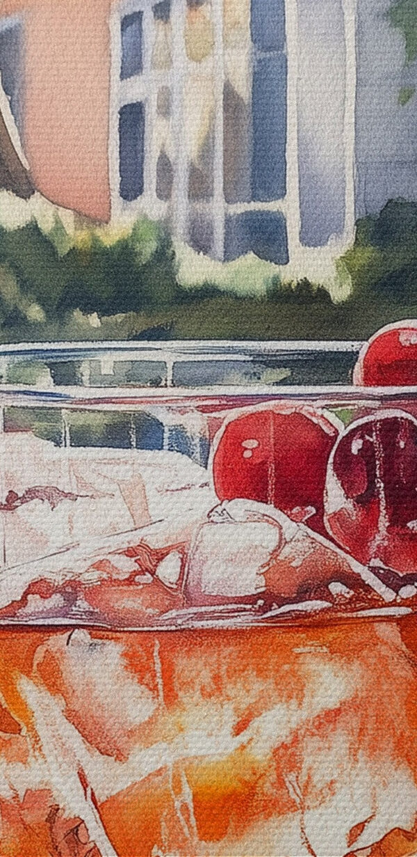 Sklenice s ledem a třešněmi Sklenice s ledem a třešněmi