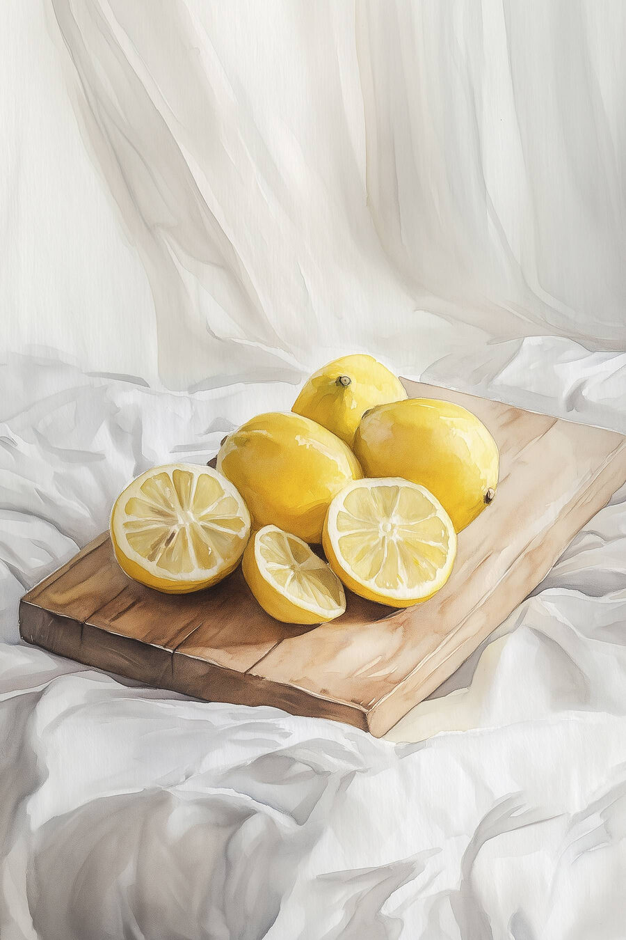 Skupina citronů na prkénku Skupina citronů na prkénku