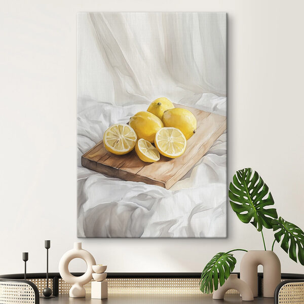 Skupina citronů na prkénku Skupina citronů na prkénku