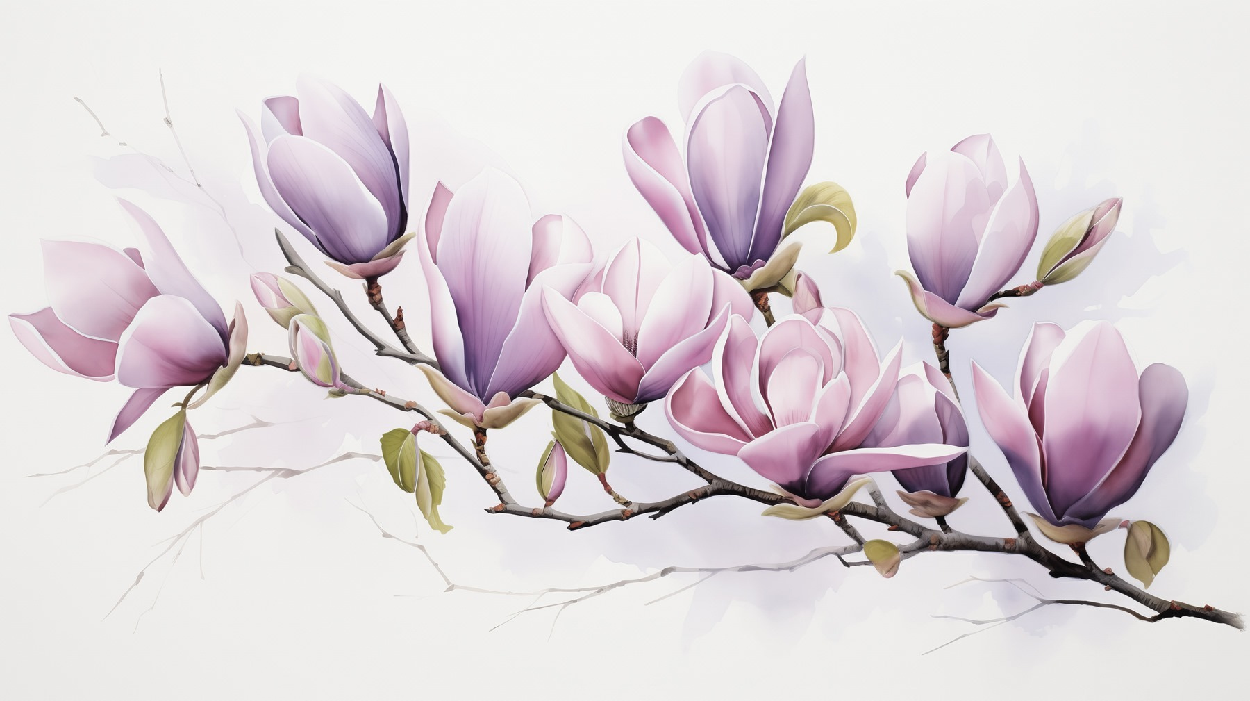 Branch with purple flowers