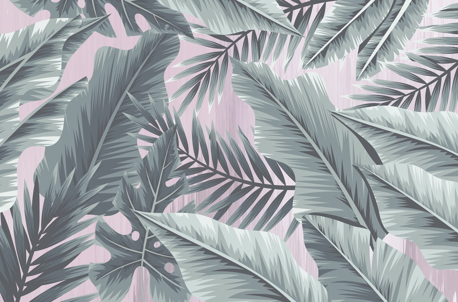 Leafy patterns in cool tones