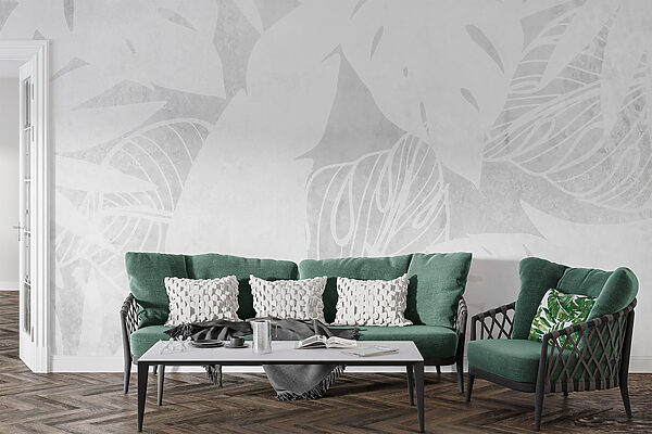 White background with leaves White background with leaves