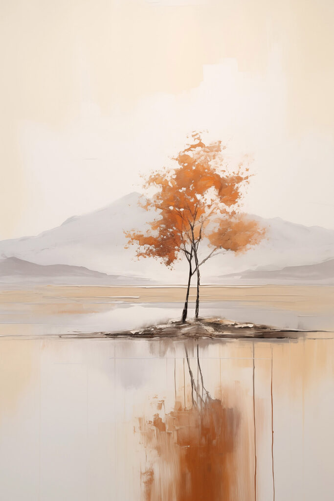 Tree on an island in water
