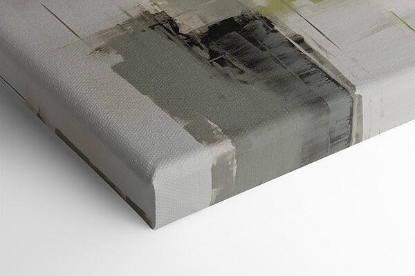 Painting of a grey and yellow art