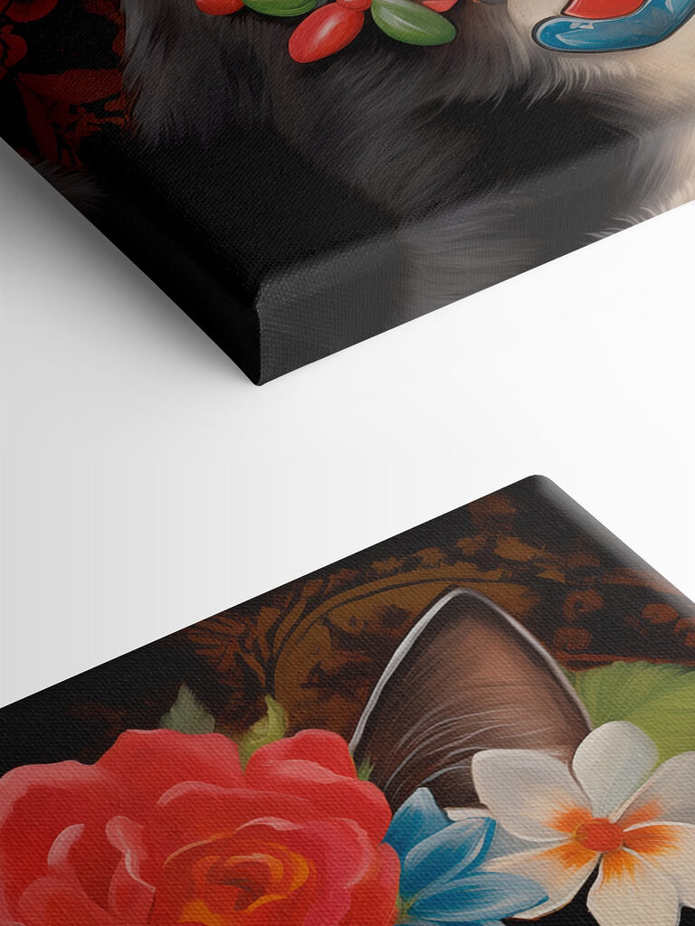 Cat wearing a flower crown