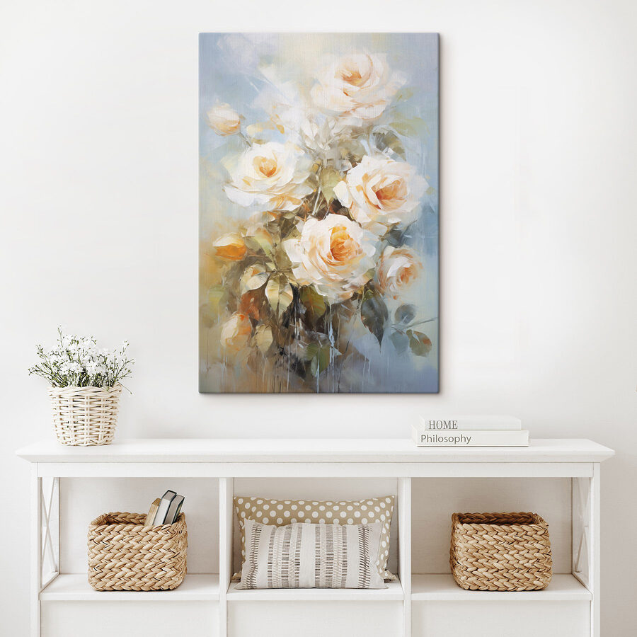 Painting of white roses Painting of white roses