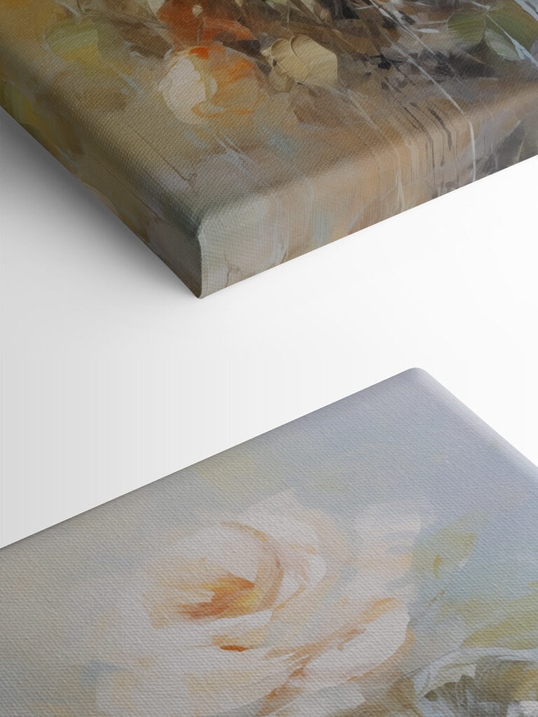 Painting of white roses