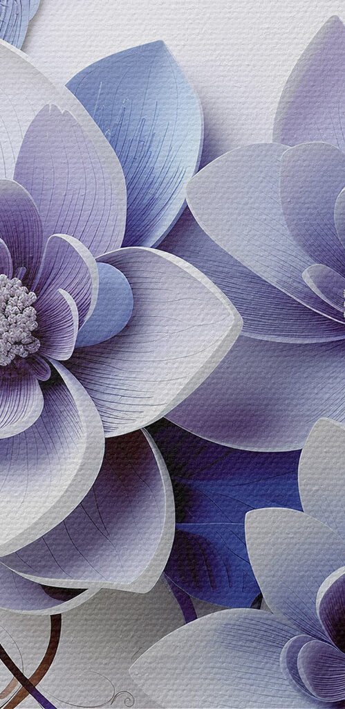 Group of flowers with leaves