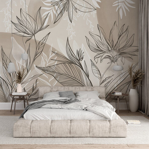 Jemný design květinových linií Jemný design květinových linií