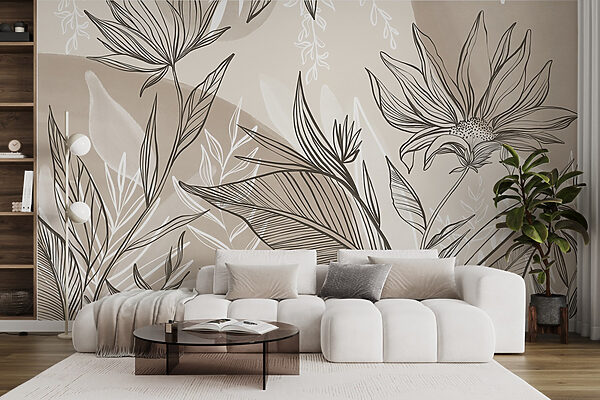 Jemný design květinových linií Jemný design květinových linií