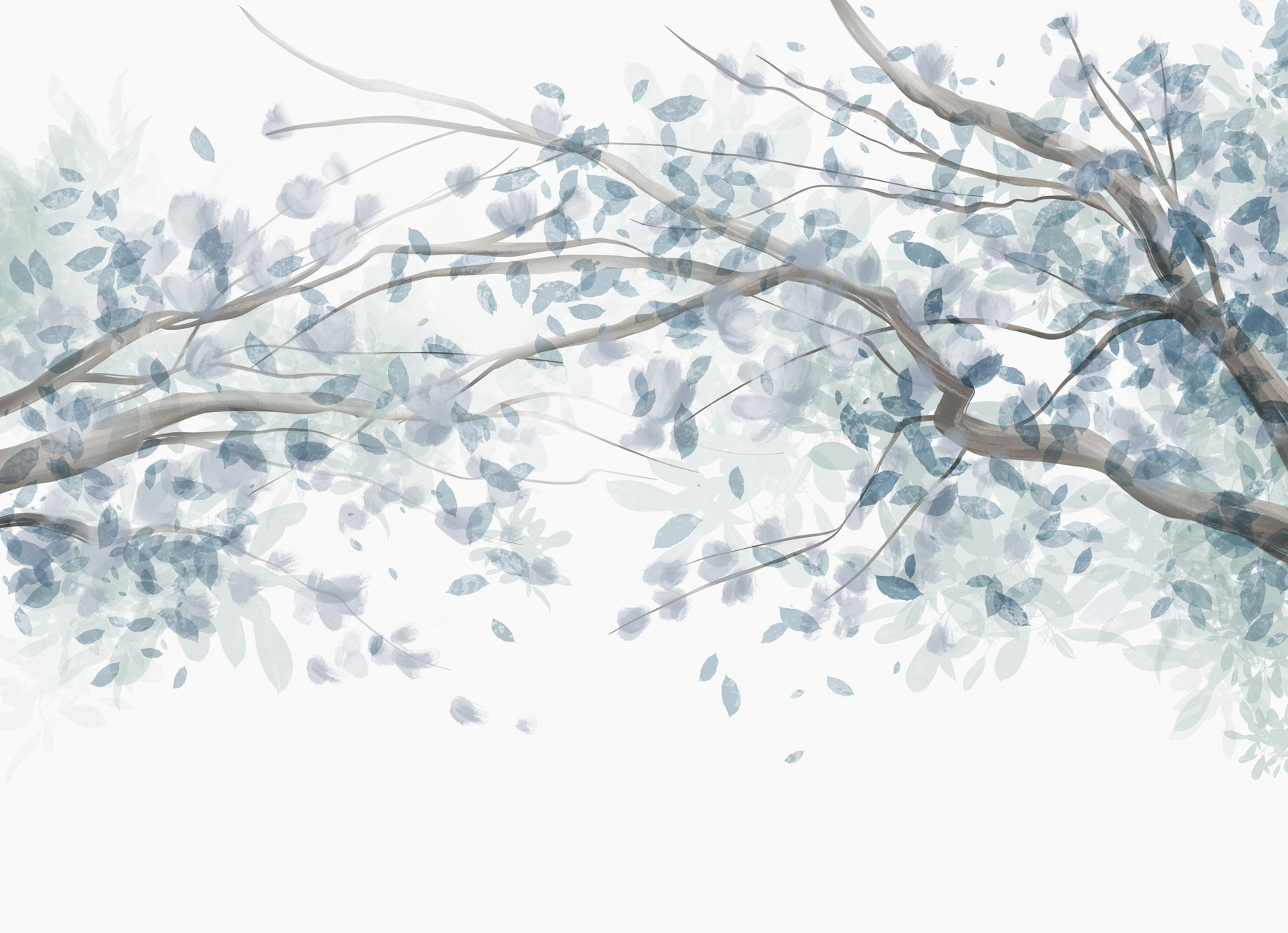 Tree with blue leaves