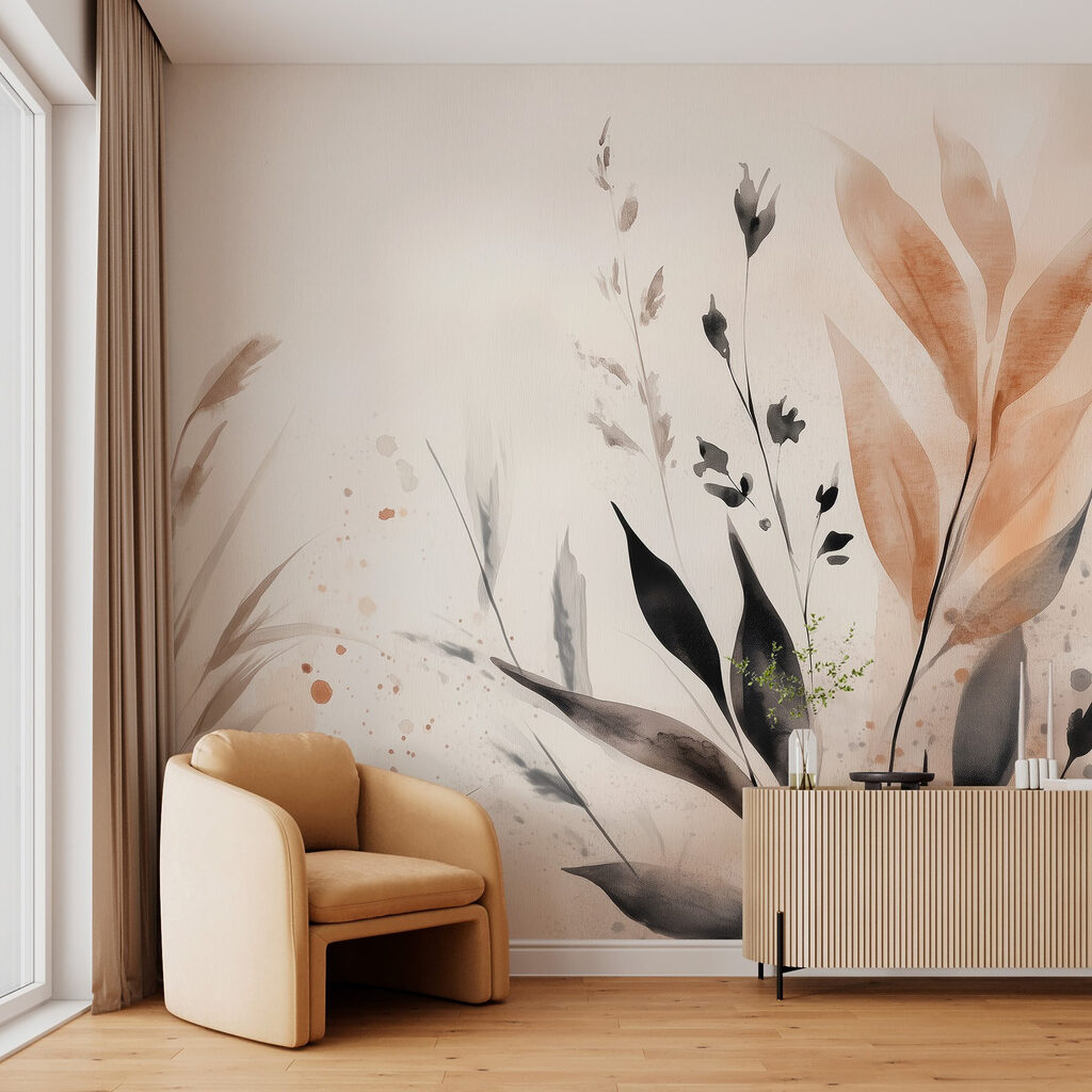 Delicate leaves in soft hues