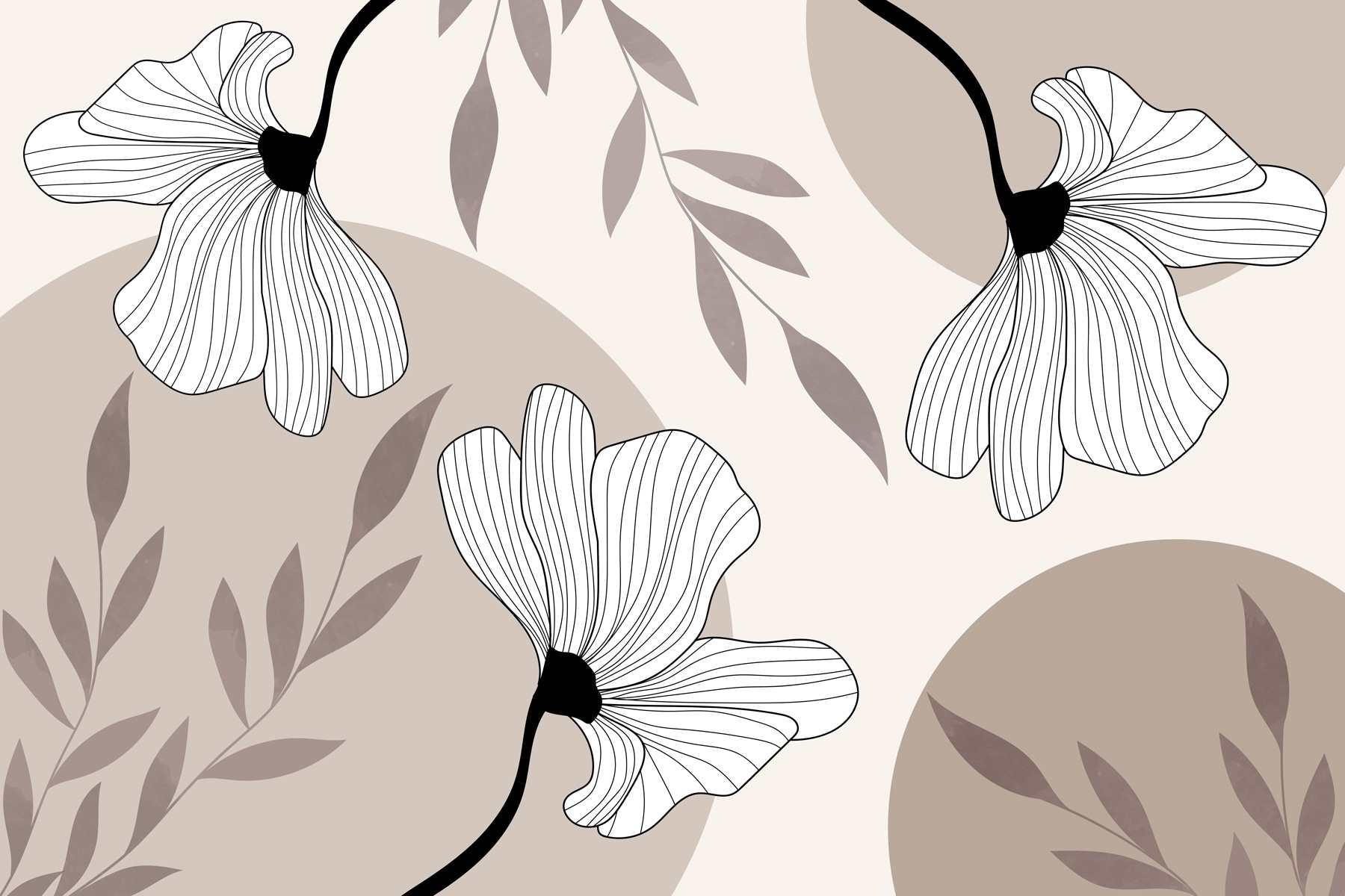 Delicate floral line design artwork Delicate floral line design artwork