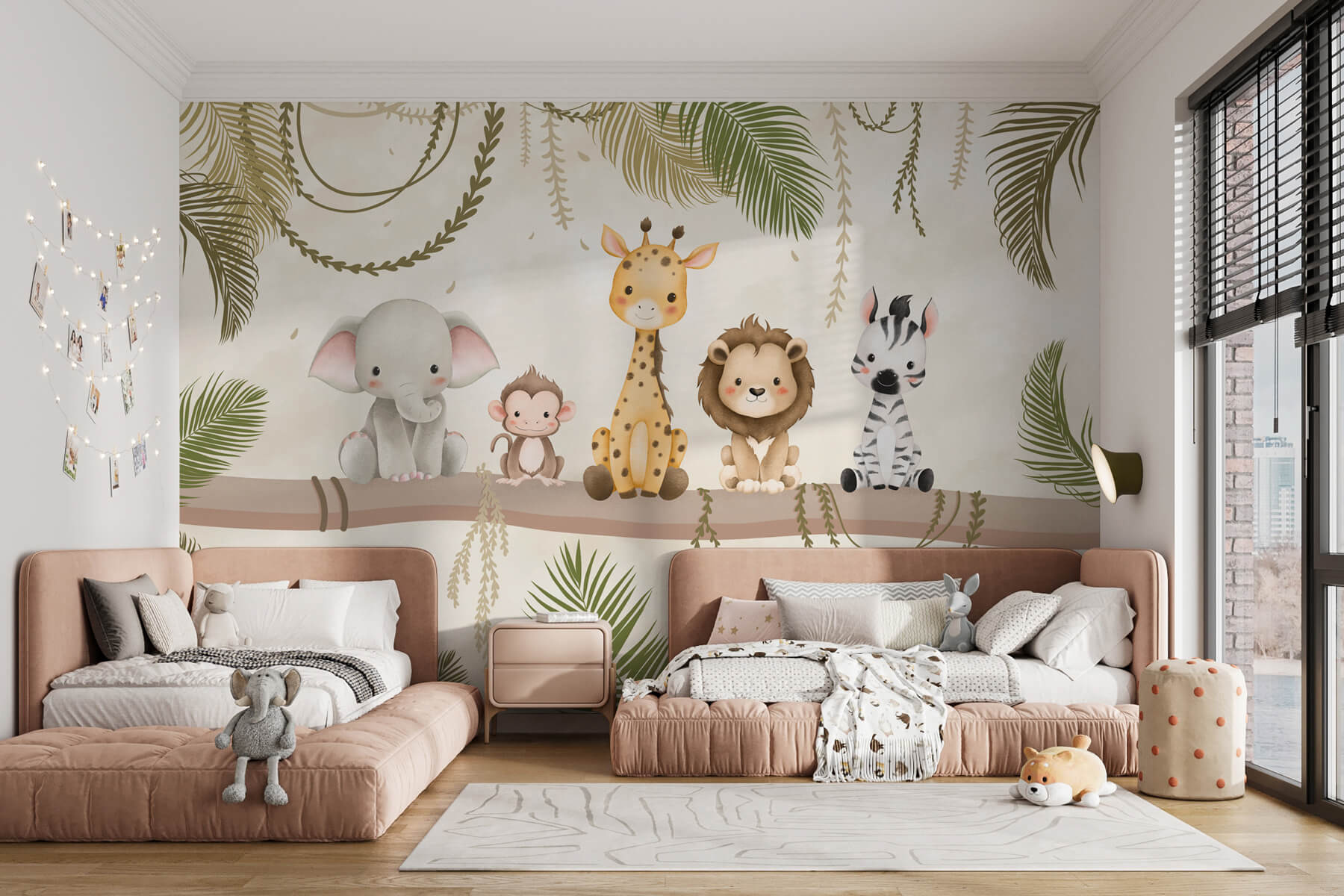 Group of animals sitting on a branch Group of animals sitting on a branch