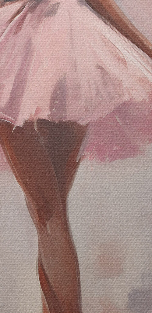 Painting of a woman in a pink tutu Painting of a woman in a pink tutu