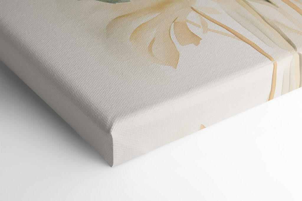 Painting of leaves on a white background