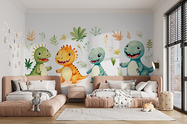 Skupina kreslených dinosaurů Skupina kreslených dinosaurů