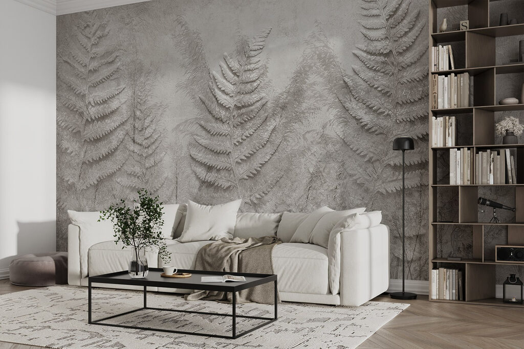 Fern fronds in a row