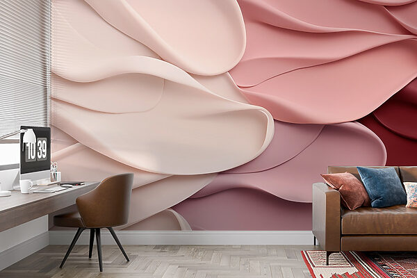 Group of pink and white wavy fabric