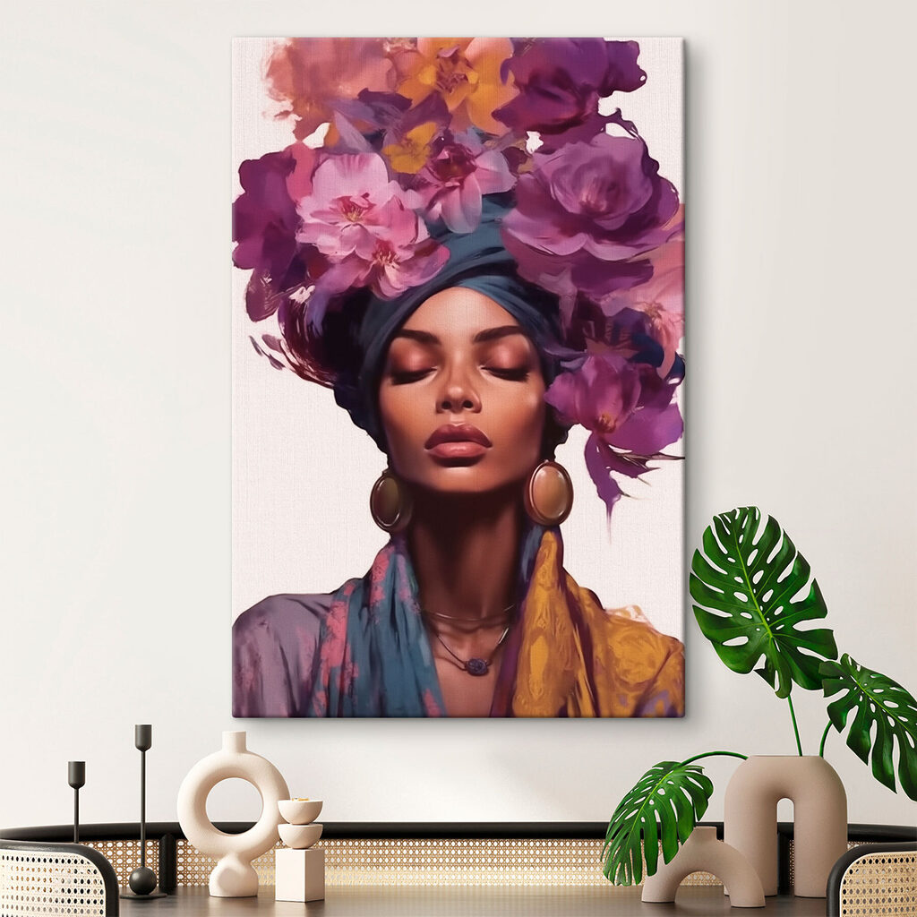 Woman with flowers on her head Woman with flowers on her head