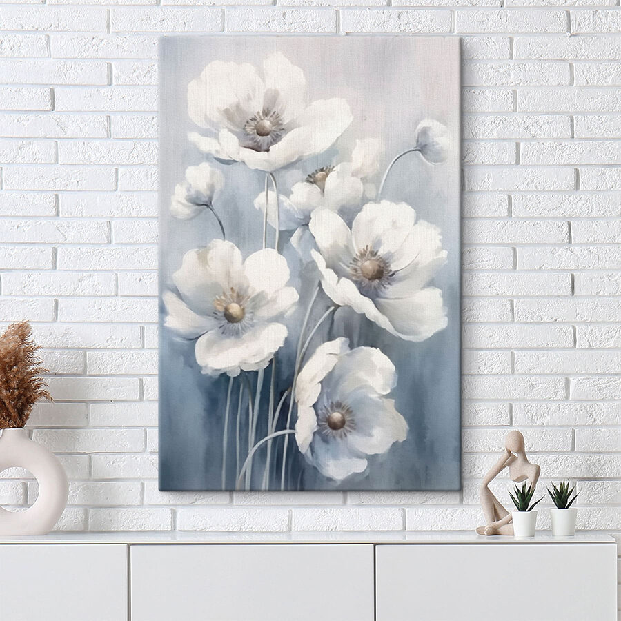 Painting of white flowers Painting of white flowers