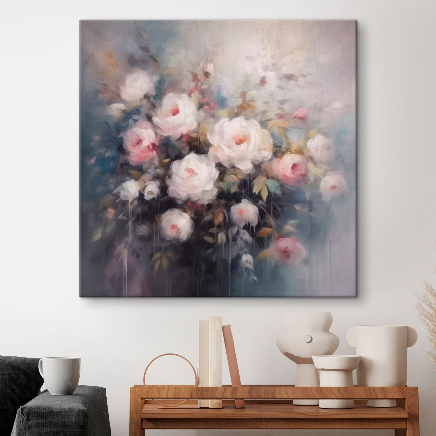 Painting of flowers in a vase