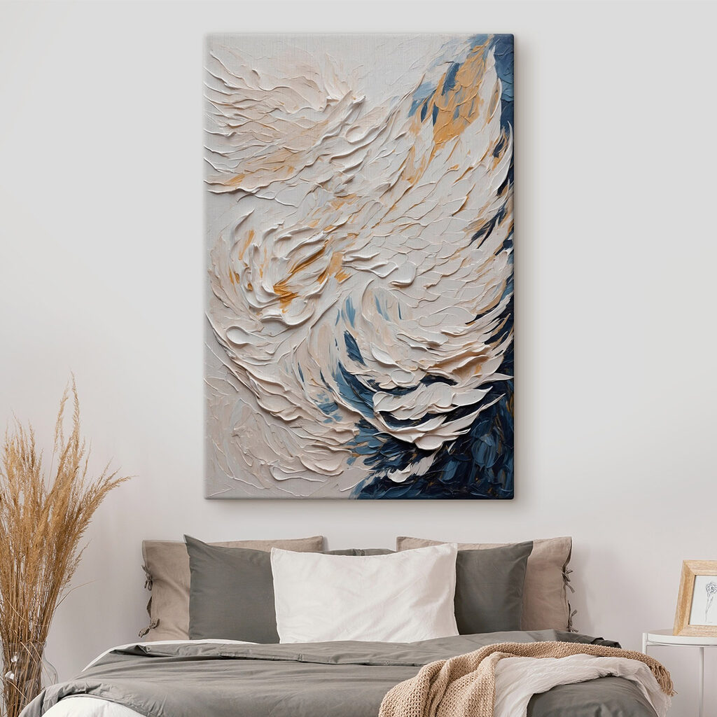 White and blue painting