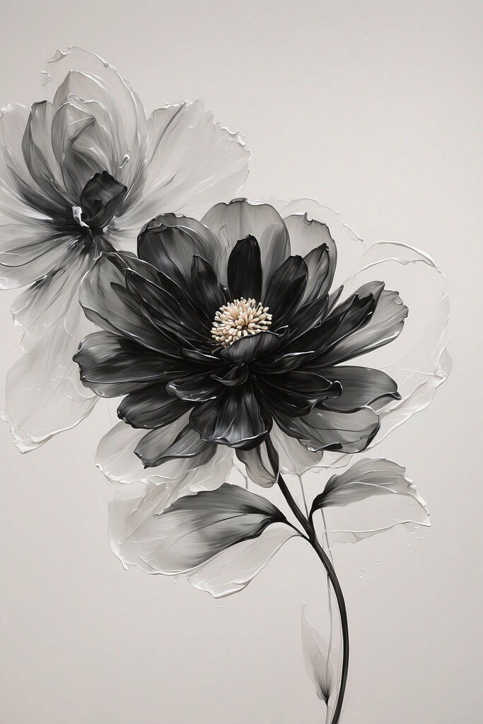 Black and white flower