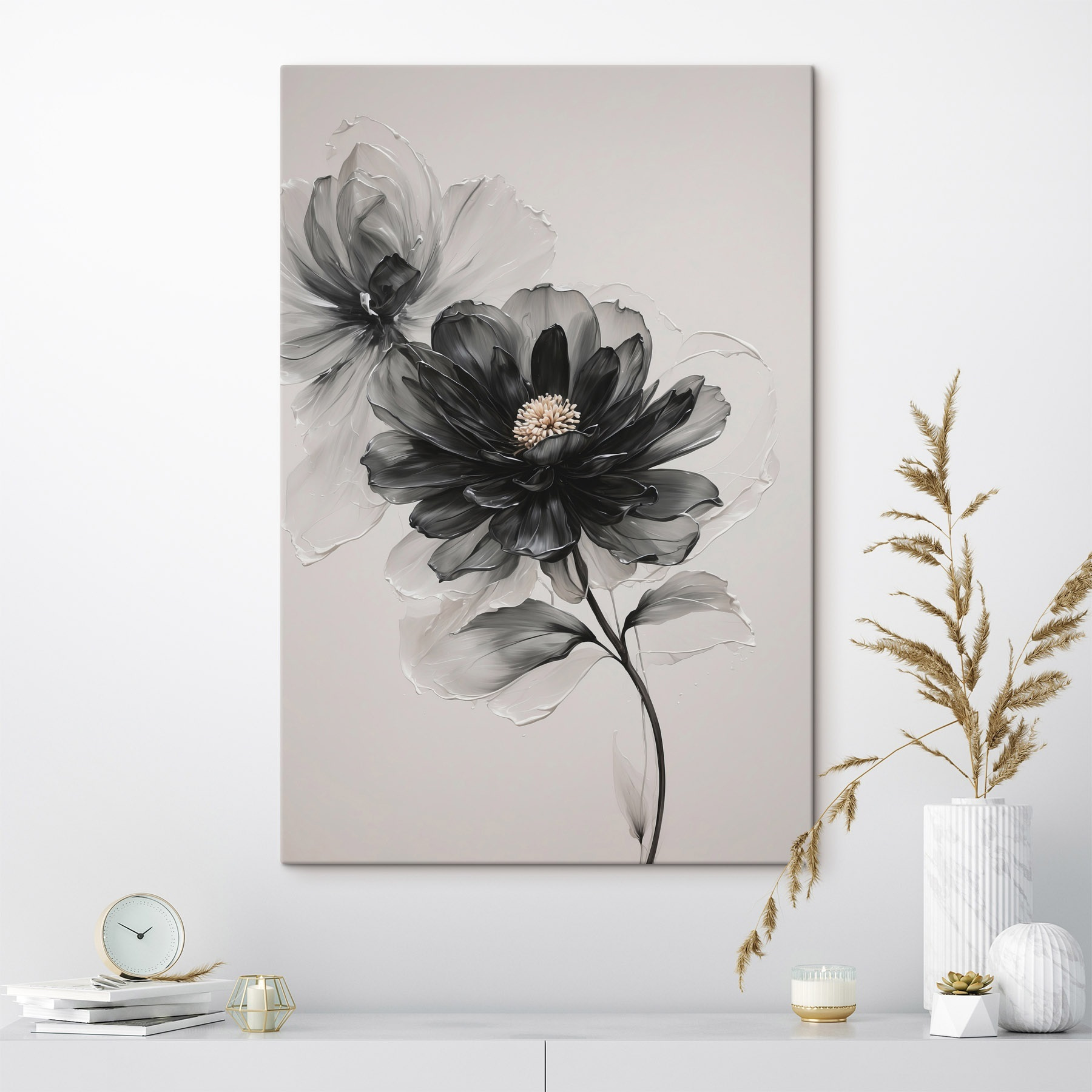 Black and white flower