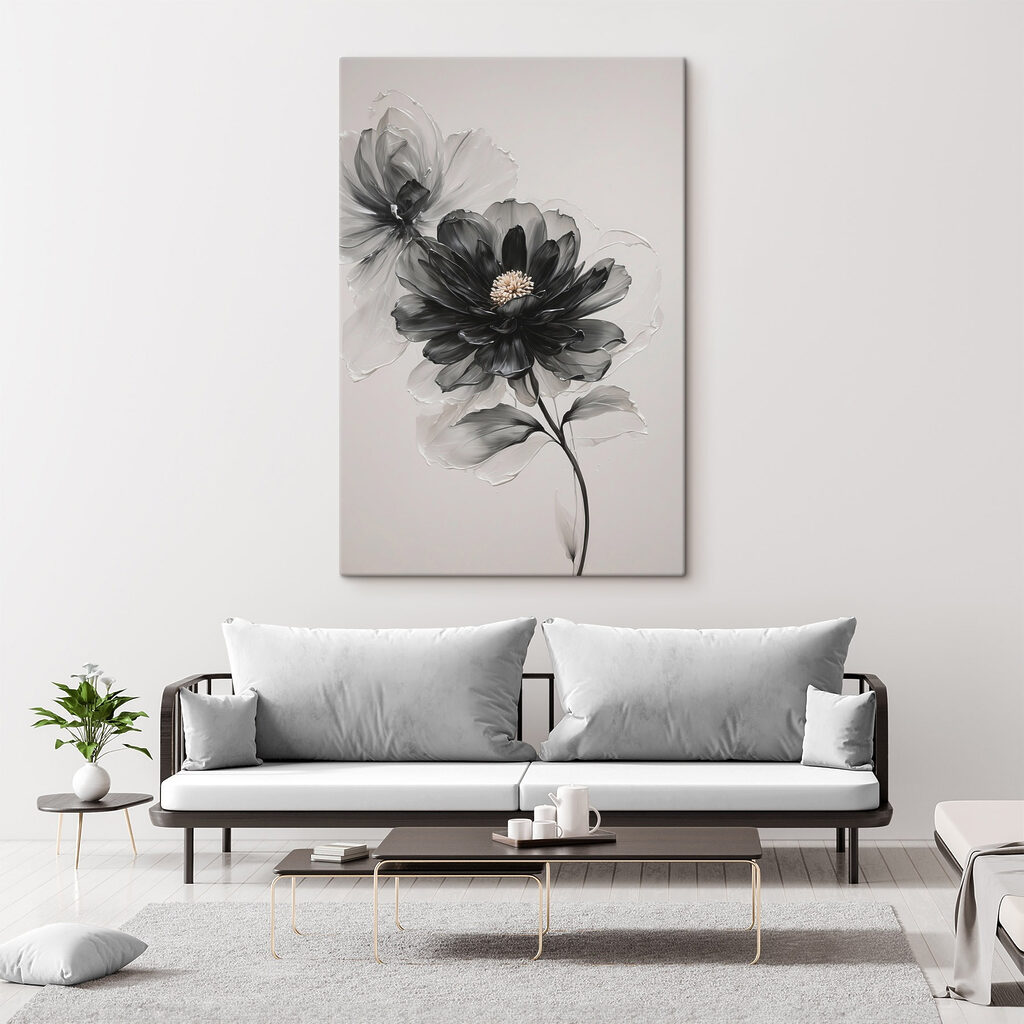 Black and white flower