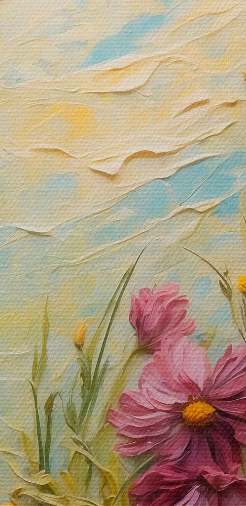 Painting of flowers and grass