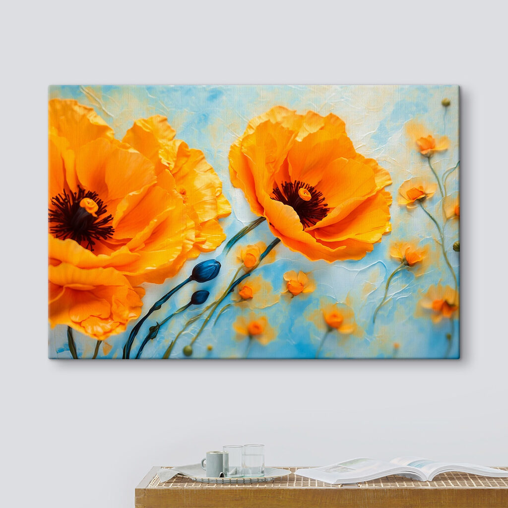 Vibrant blooms enhance serene backdrop Vibrant blooms enhance serene backdrop