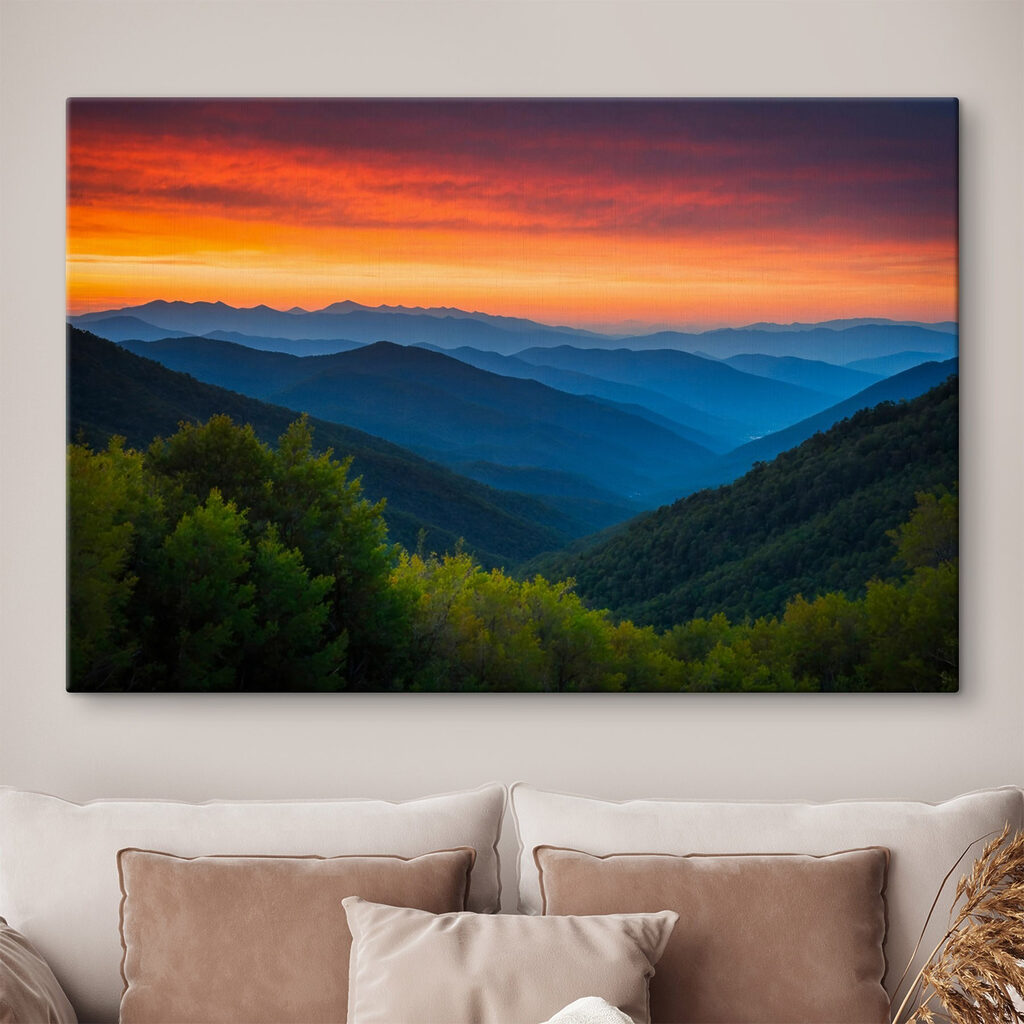Landscape of mountains and trees Landscape of mountains and trees