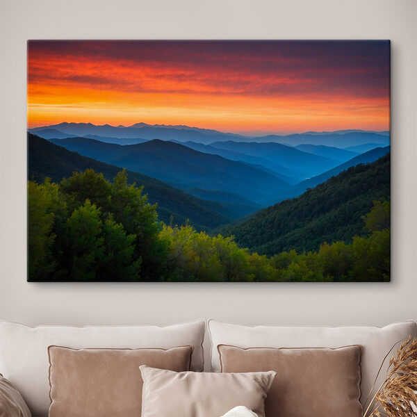 Landscape of mountains and trees Landscape of mountains and trees