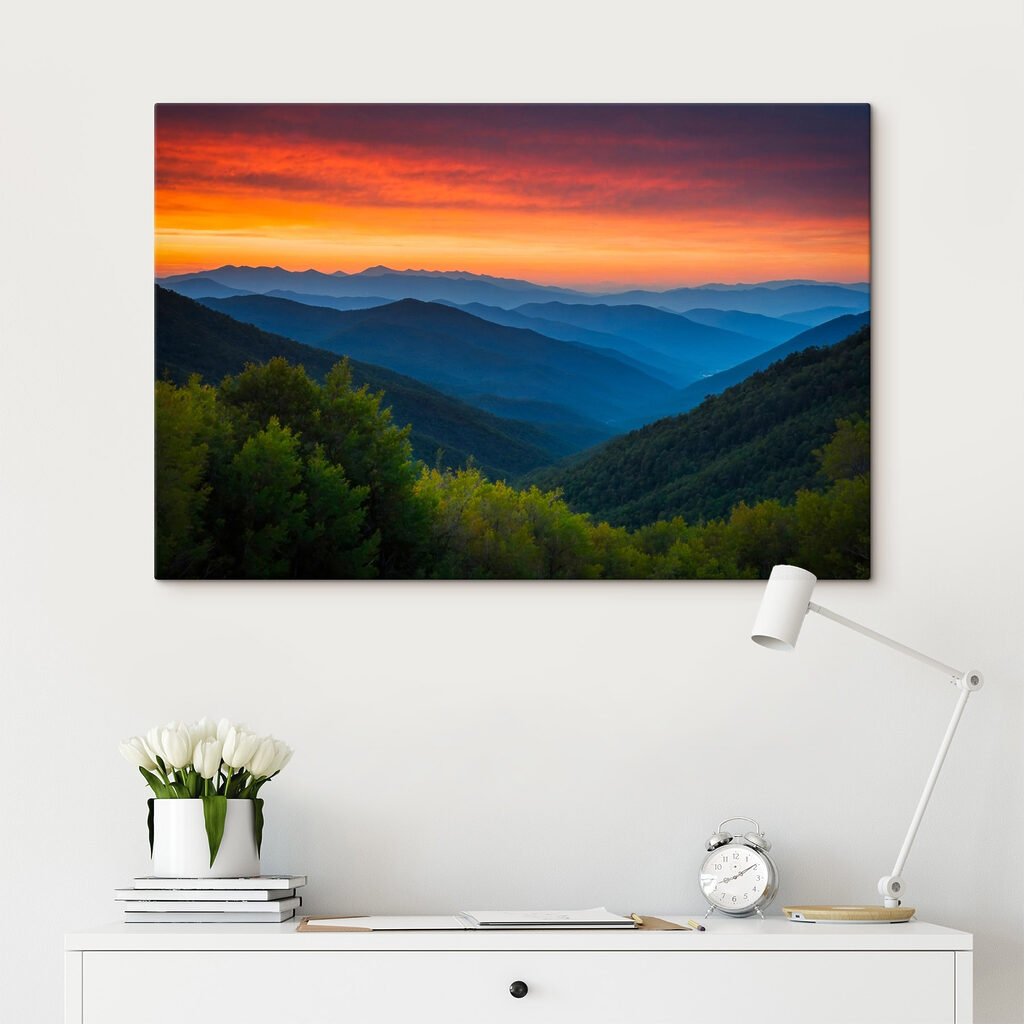 Landscape of mountains and trees Landscape of mountains and trees
